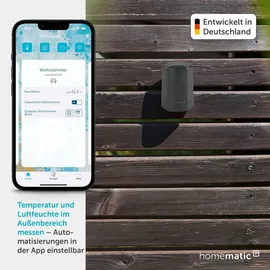 Homematic IP Temperatur- und Luftfeuchtigkeitssensor außen anthrazit