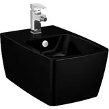 Vitra Metropole Wand-Bidet 5675B470-1046 36x56cm, mit Überlauf, 1 Hahnloch mittig, schwarz hochglanz VC