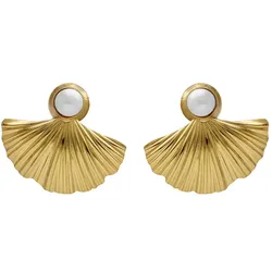 Victoria Cruz A4780-00DT Damen-Ohrstecker Tokyo Goldfarben Muschel mit Perle