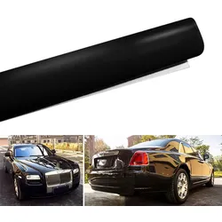 Dehnbare, glänzende Vinylfolie, schützende Auto-Vinylverpackungsaufkleber mit Luftablass, Auto-Styling schwarz