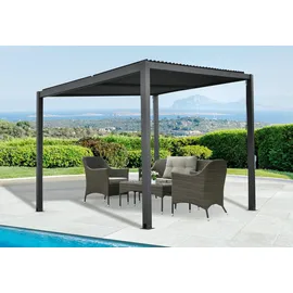 Floraworld Pergola mit Lamellendach 300 cm x 300 cm x 212 cm Anthrazit