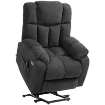 Homcom Fernsehsessel Schwarz Kunststoff, 95x107x92 cm, Wohnzimmer, Sessel, Relaxsessel mit Liegefunktion, USB- Anschluss, TV-Sessel mit Taschenfederkern, Seitentasche und Fernbedienung,