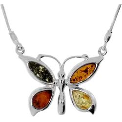Collier OSTSEE-SCHMUCK "Ostsee-Schmuck Collier Schmetterling Collier Schmetterling", silber (silberfarben), Halsketten, Damen, 45cm, Silber 925 (Sterlingsilber), L: 45cm