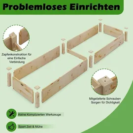 Costway Hochbeet 240 x 60 x 25 cm Braun