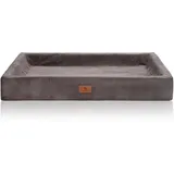 Knuffelwuff Hundebett Santiago Orthopädisch Cord M-L 85 x 65cm Braungrau