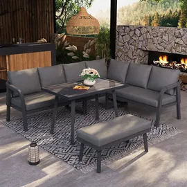 stilvora Gartenlounge-Set 8-tlg. Grau