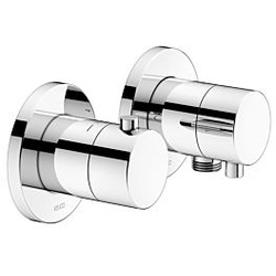Keuco Edition 400 Brausethermostat 51553011121 chrom, für 2 Verbraucher, inklusive Wandanschlußbogen