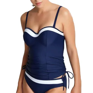 Panache Damen Swim Women's Anya Cruise Bra Sized Molded Bandeau Tankini-Oberteil, Marineblau/Weiß, 70E - 70E