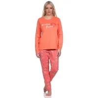 Normann Verspielter Damen Pyjama lang, Schlafanzug floralem Muster -