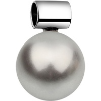 Nenalina Anhänger Basic Synthetische Perle 925 Silber (Farbe: Grau)