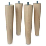 Omformo Möbelfuß Möbelfüße Upp in Eiche Massivholz, (Set, 4-St., 4), für alle gängigen Möbelstücke und Sofas mit M8 Gewinde weiß Ø 4.5 cm x 20 cm