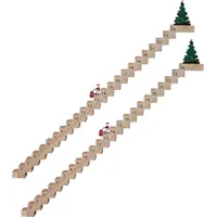 Weihnachts-Adventskalender mit Weihnachtsmann-Treppe aus Holz, Countdown-Kalender 2024, Weihnachts-Klettertreppe, Adventskalender mit abnehmbarem W...