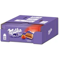 (17,46€/1kg) Milka Erdbeer Schokolade, 22 Tafeln je 100g