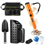 Lanties Metalldetektor-Pinpointer inklusive Sandsiebschaufel und Schaufelhandschuhen, Findet Tasche, halbwasserdicht, Handdetektor, Metalldetektor, Metalldetektor-Zubehör für Erwachsene und Kinder