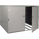 4er-fahrradgarage Hhg-859c, Gerätehaus Fahrradbox Mit Ablage, Abschließbar Metall 160x222x208cm Hellgrau
