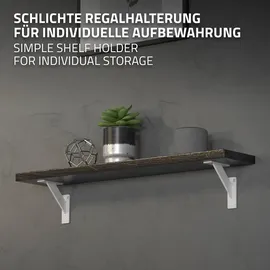 ML-Design 2 Stück Regalhalterung 120x120mm, Weiß, Aluminium, Schwebende Regalwinkel, Wandhalterung für Regalbrett, Regalträger für Wandmontage, Wandregal Wandkonsole Regalstütze