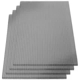 KAISER plastic® Doppelstegplatten Anthrazit-Grau PC [16/20 mm] – Made in Germany | Schlagfeste Hohlkammerplatten für Terrasse & Carport | 3er, 4er oder 5er Set | Längen: 2m – 4m (4, 98 x 250 cm)