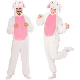 W WIDMANN MILANO Party Fashion - Kostüm Hase, Overall mit Kapuzenmaske, Tierkostüm, Kaninchen
