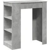 vidaXL Bartisch mit Regal 95 x 47 x 103,5 cm Betongrau