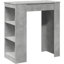 vidaXL Bartisch mit Regal 95 x 47 x 103,5 cm Betongrau