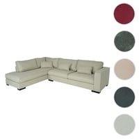 Mendler Ecksofa HWC-J58, Couch Sofa mit Ottomane links, Made in EU, wasserabweisend 295cm ~ Stoff/Textil sand-braun