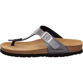 ROHDE Zehentrenner Pantolette Metallic-Optik Alba 5600, grau, | Gr.: 36