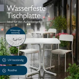 Beautissu Bistrotisch 60 x 60 x 70 cm Weiß