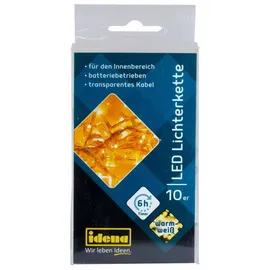 IDENA LED Lichterkette 10 m lang, für Innen, zum Basteln, als Party Deko, Weihnachtsdeko, zur Hochzeit