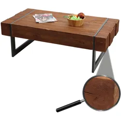 Couchtisch MCW-A15a, Wohnzimmertisch, Tanne Holz rustikal massiv 40x120x60cm ~ braun