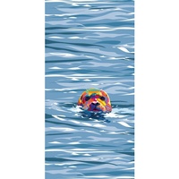 winwall Duschrückwand Duschrückwände ALU-Verbundplatte Dekor: Seehund Otto, (1-tlg), Wandverkleidung aus Alu beige|blau 100 cm x 205 cm