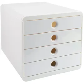 Exacompta Schubladenbox AutentiK 27,8 x 34,7 x 26,7 cm 4-tlg. weiß