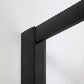 Kiamami Valentina Nischenduschtür 130 cm matt schwarz mit reversibler Installation | City - Schwarz