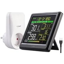 Revolt Funk-Energiekosten-Messer, bis zu 6 Steckdosen, externes Display