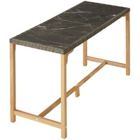 Tectake Rattan Tisch, mit Aluminium- und Holzgestell, wetterfest und UV-beständig, 161 x 64,5 x 99,5 cm