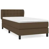 vidaXL Boxspringbett mit Matratze Dunkelbraun 100x200 cm Stoff - Braun