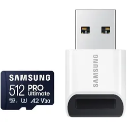 Samsung PRO Ultimate MicroSD 512GB UHS-I V30 mit Lesegerät | ✔️ vorübergehende preissenkung