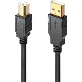 deleyCON 10m Akives USB Druckerkabel Scannerkabel Datenkabel USB 2.0 A-Stecker zu B-Stecker für Drucker Scanner Fax Multifunktionsdrucker Printer ... Schwarz