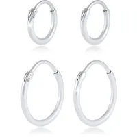 KUZZOI Herren Creolen Set Duo Basic 925 Silber silberfarben