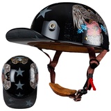 Motorrad Halbschalen Halbhelm Halbschalenhelm Baseballmütze-Helm Baseball Cap Motorradhelm Mit ECE-Zulassung Cruiser Chopper Scooter Helm Für Bike Cruiser Chopper Moped Scooter