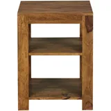 MID.YOU Wohnling Standregal Mumbai Massiv-Holz Sheesham, Holz, Sheesham, massiv, 2 Fächer, 44x60x44 cm, Wohnzimmer-Regal mit Ablagefächer Design Landhaus-Stil Beistelltisch