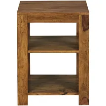 MID.YOU Wohnling Standregal Mumbai Massiv-Holz Sheesham, Holz, Sheesham, massiv, 2 Fächer, 44x60x44 cm, Wohnzimmer-Regal mit Ablagefächer Design Landhaus-Stil Beistelltisch