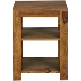 MID.YOU Wohnling Standregal Mumbai Massiv-Holz Sheesham, Holz, Sheesham, massiv, 2 Fächer, 44x60x44 cm, Wohnzimmer-Regal mit Ablagefächer Design Landhaus-Stil Beistelltisch