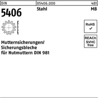 Industrial Quality Supplies Sicherungsblech DIN 5406 MB 6/M 30 x 1,5 Stahl 25 Stück