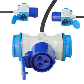 PRO PLUS Adapterkabel 150cm von Schuko Stecker nach 1xCEE 2xSchuko Steckdose