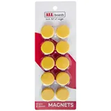 ALLboards Magnet gelb, Kunststoff Ø 2,0 x 0,6 cm, 10 St.