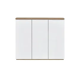 Composad Kommode MUNDI 120 x 103 x 35 cm Weiß Hochglanz / Riviera Eiche