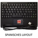 KeySonic Tastatur, Super-Mini, Smart-Touchpad, USB, schwarz, Spanisch (ACK-3410 (ESP))