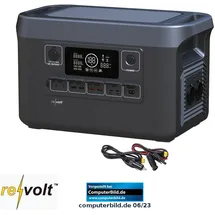 Revolt Powerstation & Solar-Generator mit Notstrom-Funktion, 1920 Wh, 2.400 W