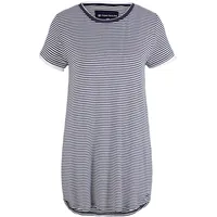 Tom Tailor Damen Pyjama-Kleid mit Streifenmuster, blau, Gestreift, Gr.