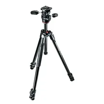 Manfrotto 290 XTRA Kit, Alu mit 3 Segmenten, 3-Wege-Neiger
